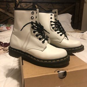 White Doc Marten Ankle Boots